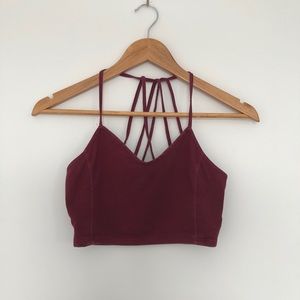 Berry American Eagle Crop Top w Strappy Back